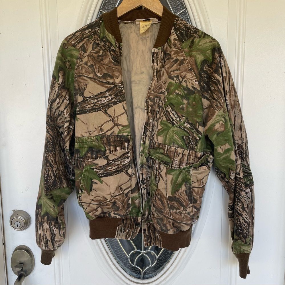 Vintage Duxbak camo bomber jacket sz medium
